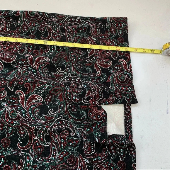 Lands End Knit Sleeveless Dress 8P  Stretch Pockets Black Red Floral Office Work - Picture 7 of 11